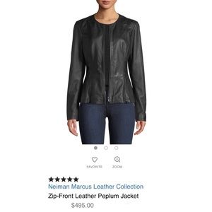 Neiman Marcus Black Leather Jacket Size.Sm